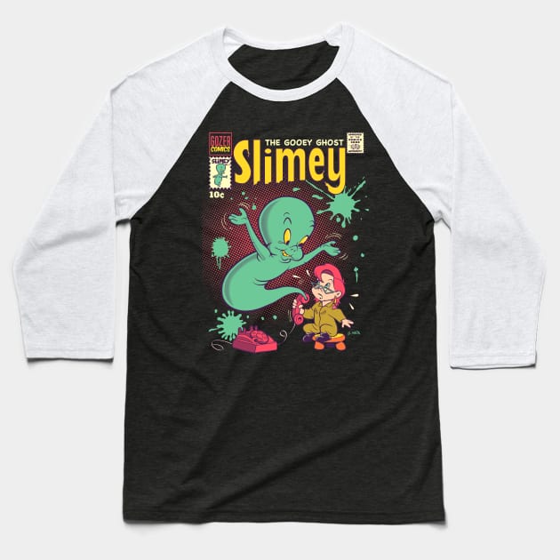 Slimey: The Gooey Ghost Baseball T-Shirt by DonovanAlex